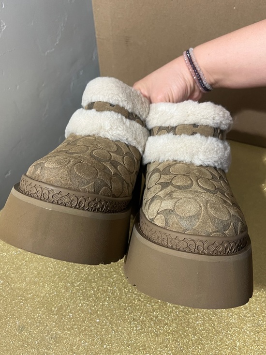 BNIB Coach Women’s Platform Christina Slip on Bootie with Shearling-Trim - Picture 8 of 17